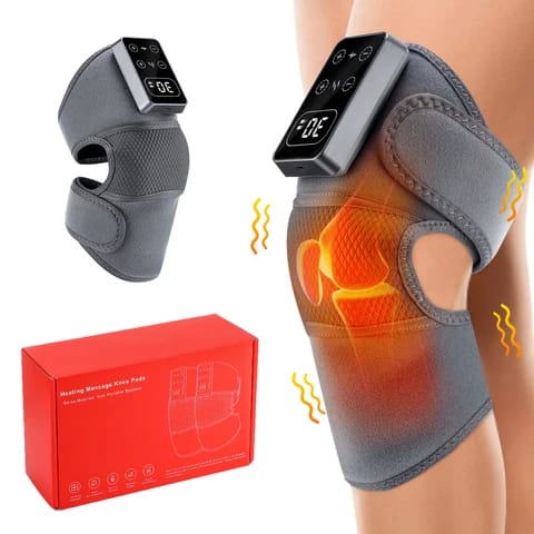 Masseur chauffant intelligent pour le genou avec vibration, coussin chauffant sans fil pour le soulagement et la récupération, réglable pour l'épaule, le coude et la jambe